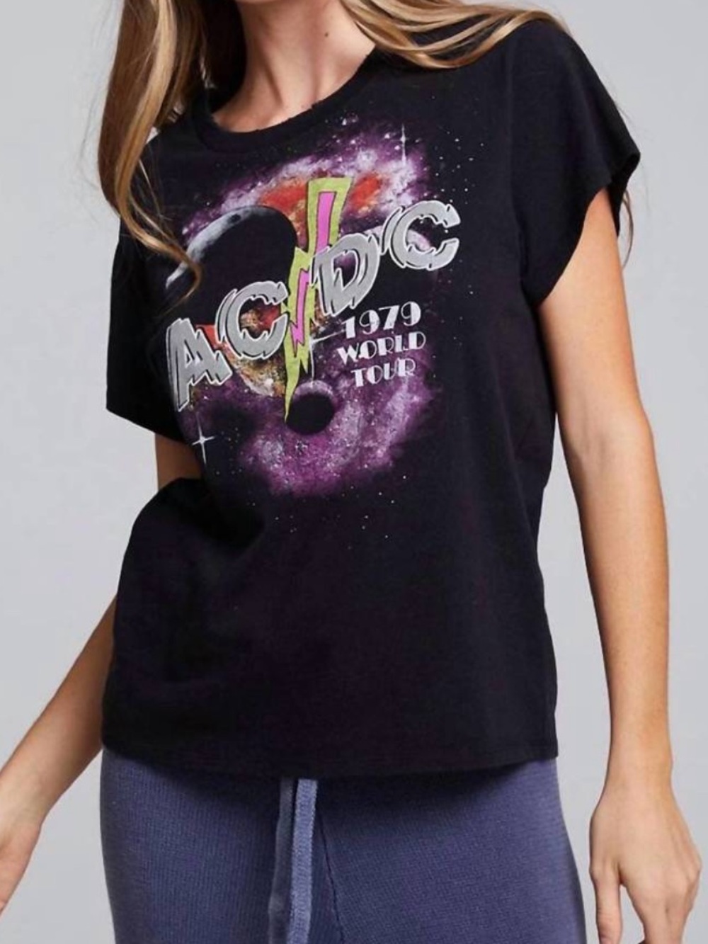 CHASER ac/dc 1978 world tour tee in black short sleeve shirt